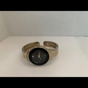Black and gold watch